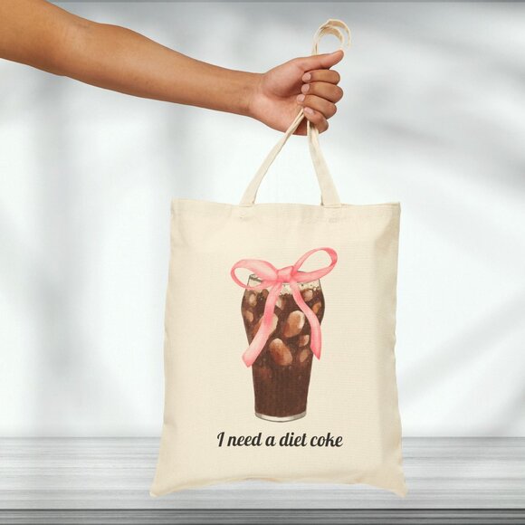 NWT! Diet Coke Tote Bag with Pink Coquette Bow - Picture 6 of 8